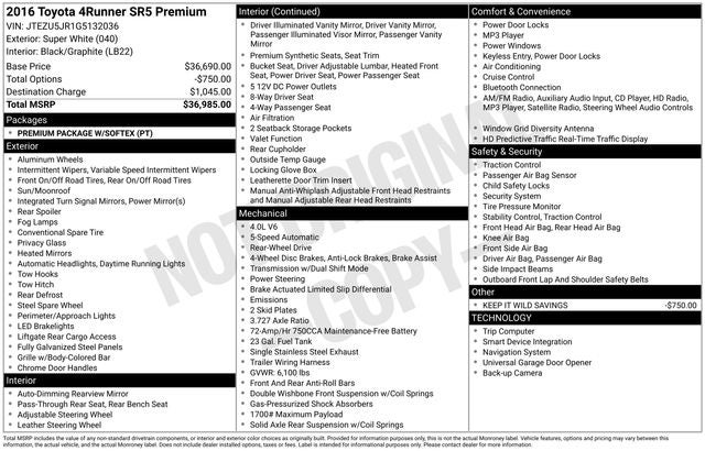 2016 Toyota 4Runner Base