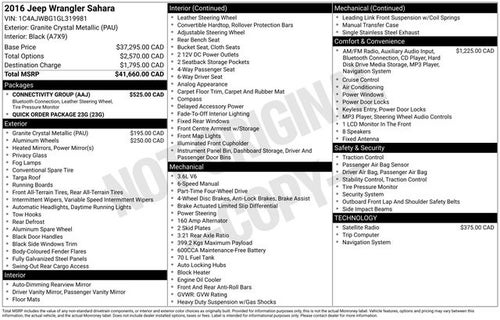 2016 Jeep Wrangler Sahara