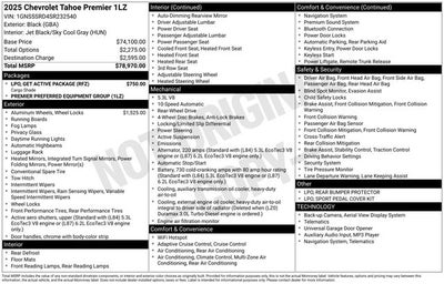 2025 Chevrolet Tahoe Premier