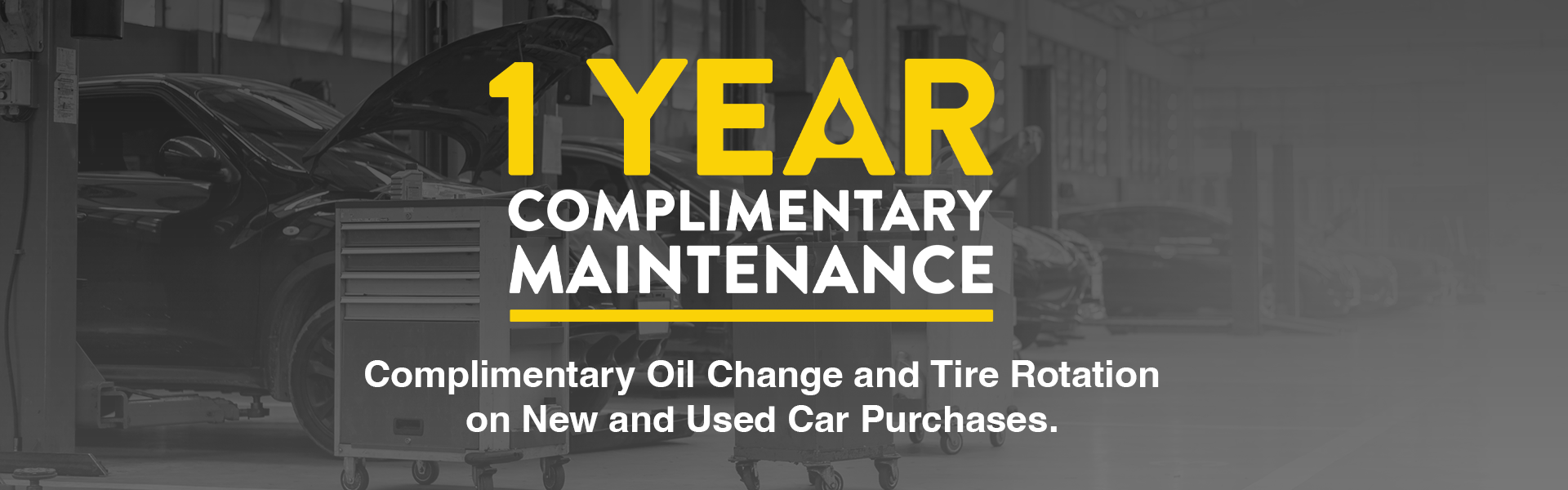 Complimentary Oil Change and Tire Rotation on New and Used 
