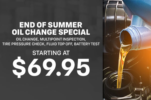 End Of Summer Oil Change Special